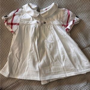 White and Pink Burberry baby dress